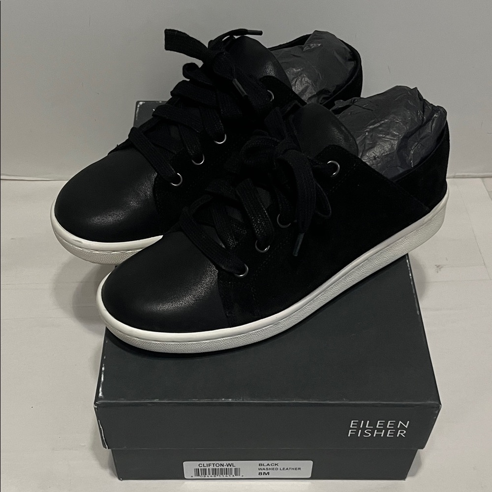Eileen Fisher Clifton Black Shoes Size 8M New with Box and dust bag